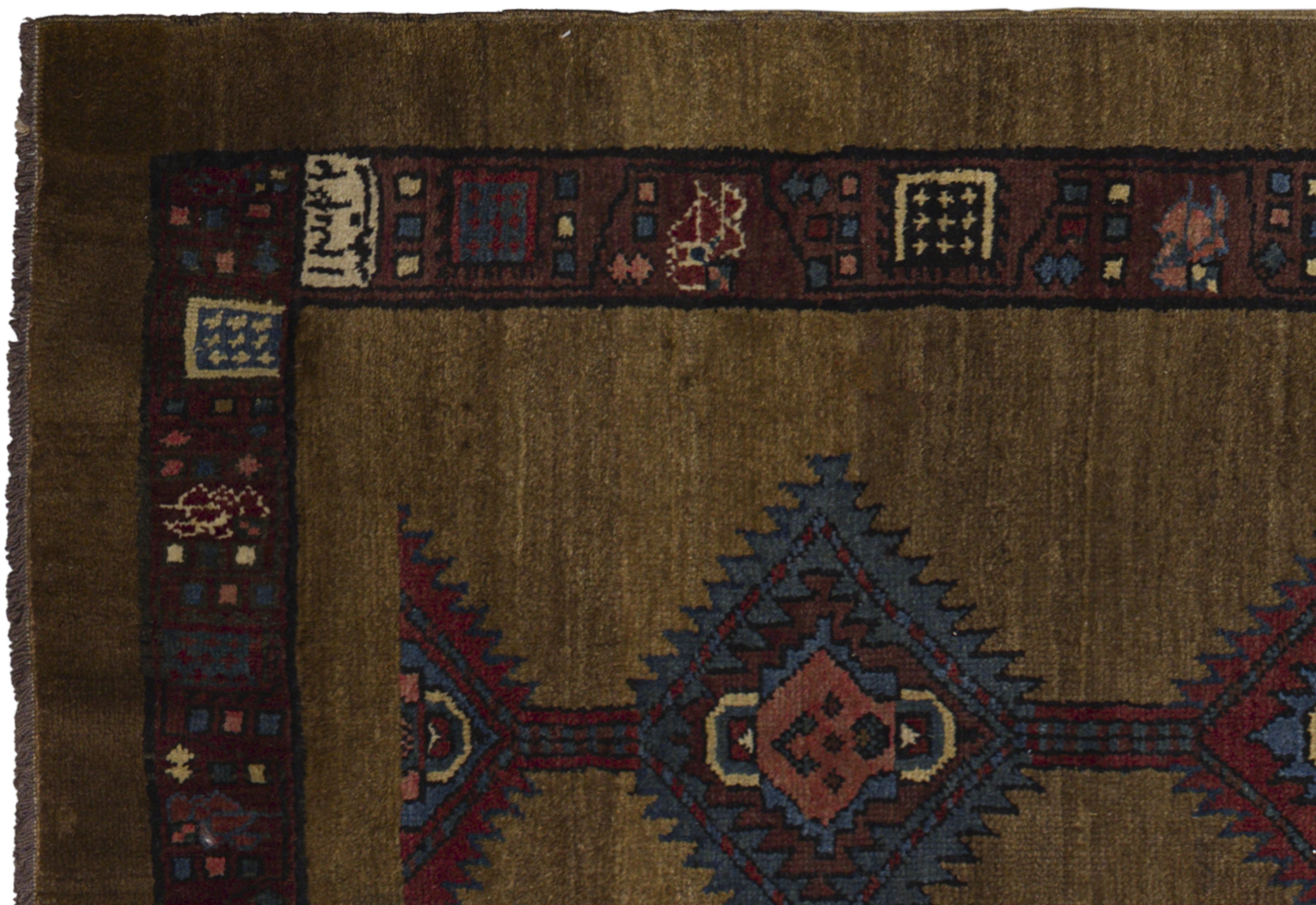 Persian Sarab tribal brown & sapphire rug, geometric – 11144 - image 7