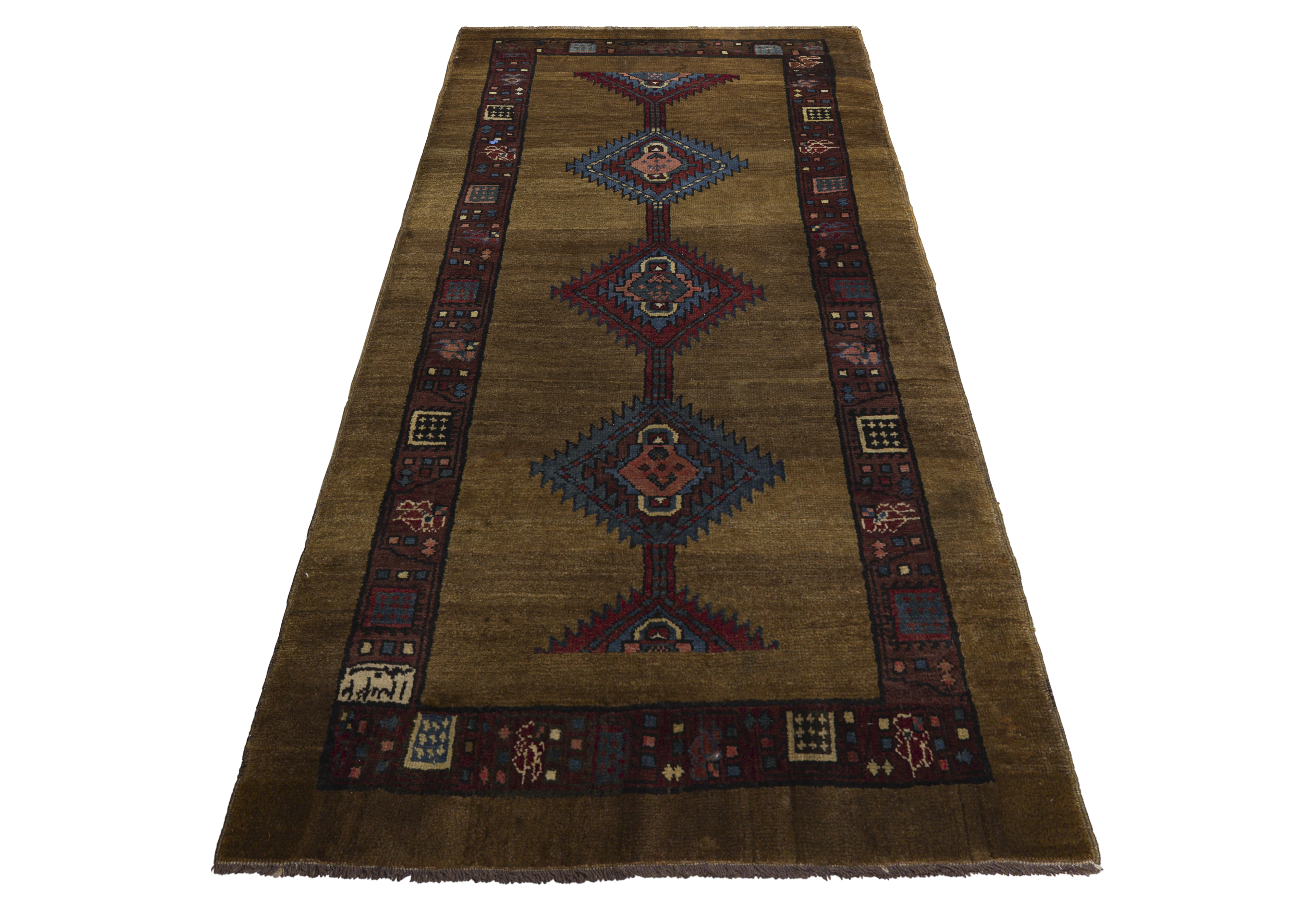 Persian Sarab tribal brown & sapphire rug, geometric – 11144 - image 8
