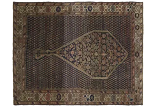 Antique Persian Malayer Navy & Sand Medallion Rug 10911