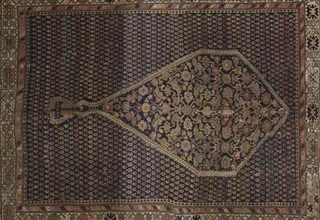Antique Persian Malayer Navy & Sand Medallion Rug 10911 - image 2