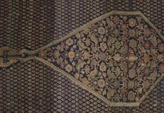 Antique Persian Malayer Navy & Sand Medallion Rug 10911 - image 3