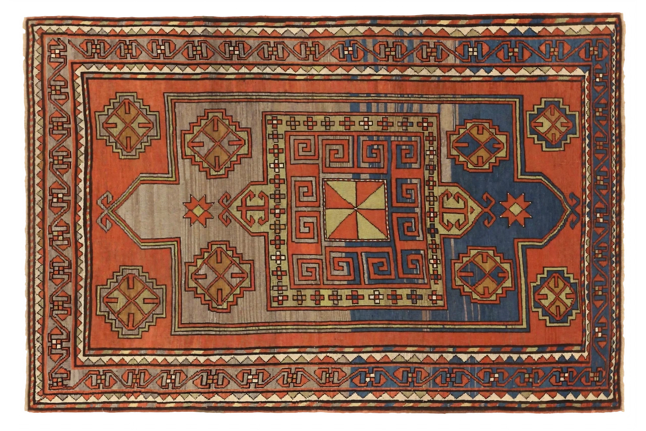 Antique Russia Kazakhstan Transitional Rug 10979