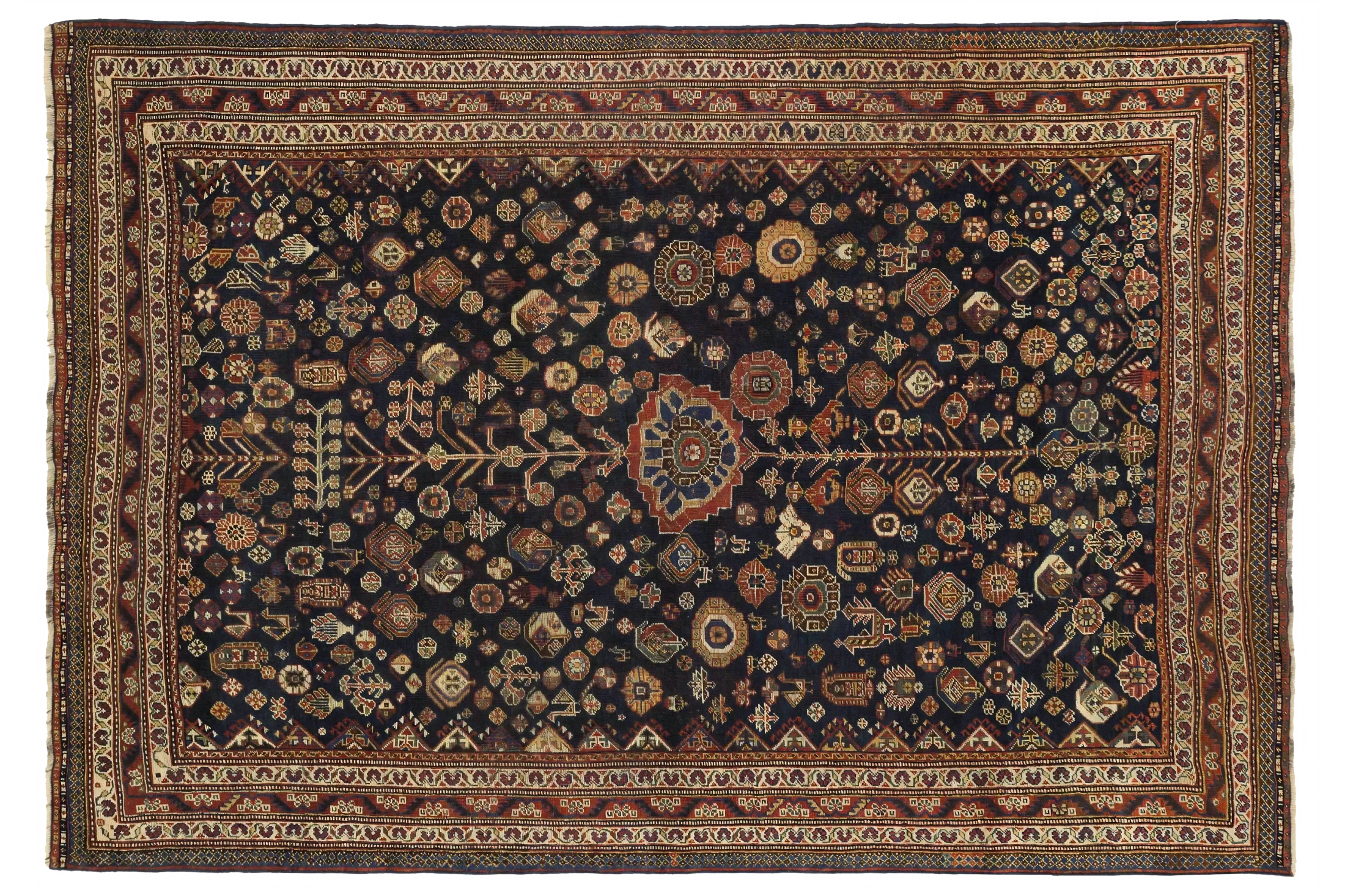 Antique Persian Shiraz Traditional Rug 11020