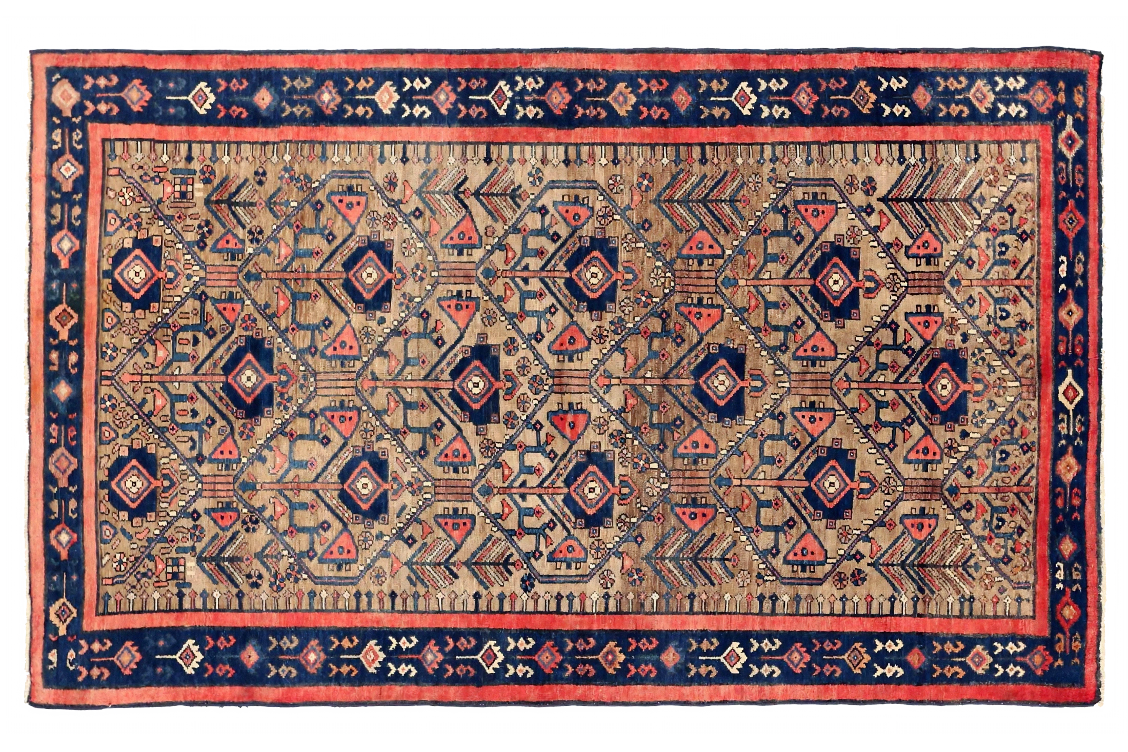 Antique Persian Hamadan Transitional Rug 11021