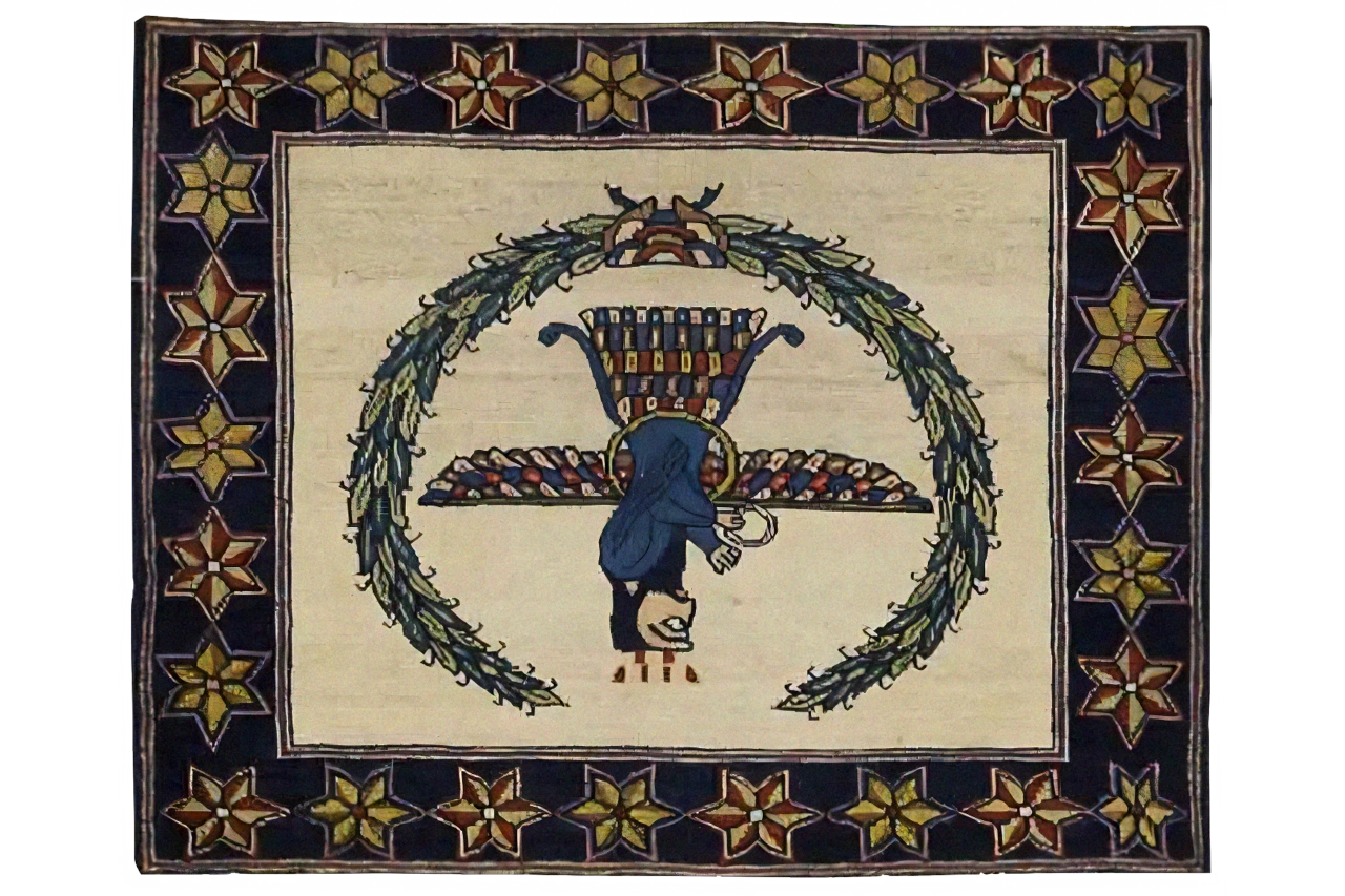 Antique Persian Senneh Kermanshah Transitional Rug 11284