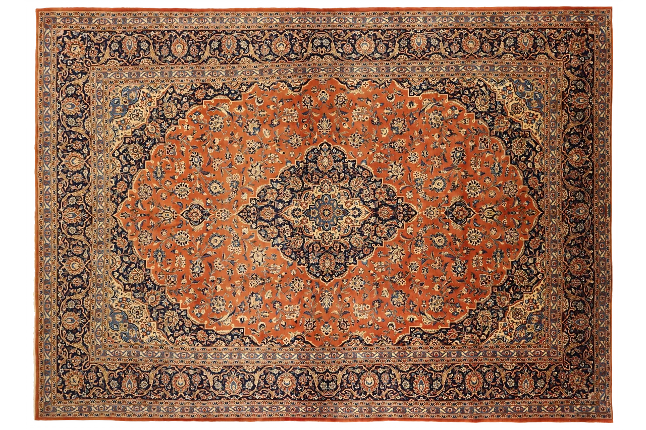 Antique Persian Kashan Traditional Rug 12077