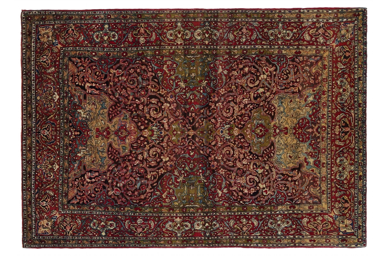 Antique Persian Isfahan Traditional Rug 13028