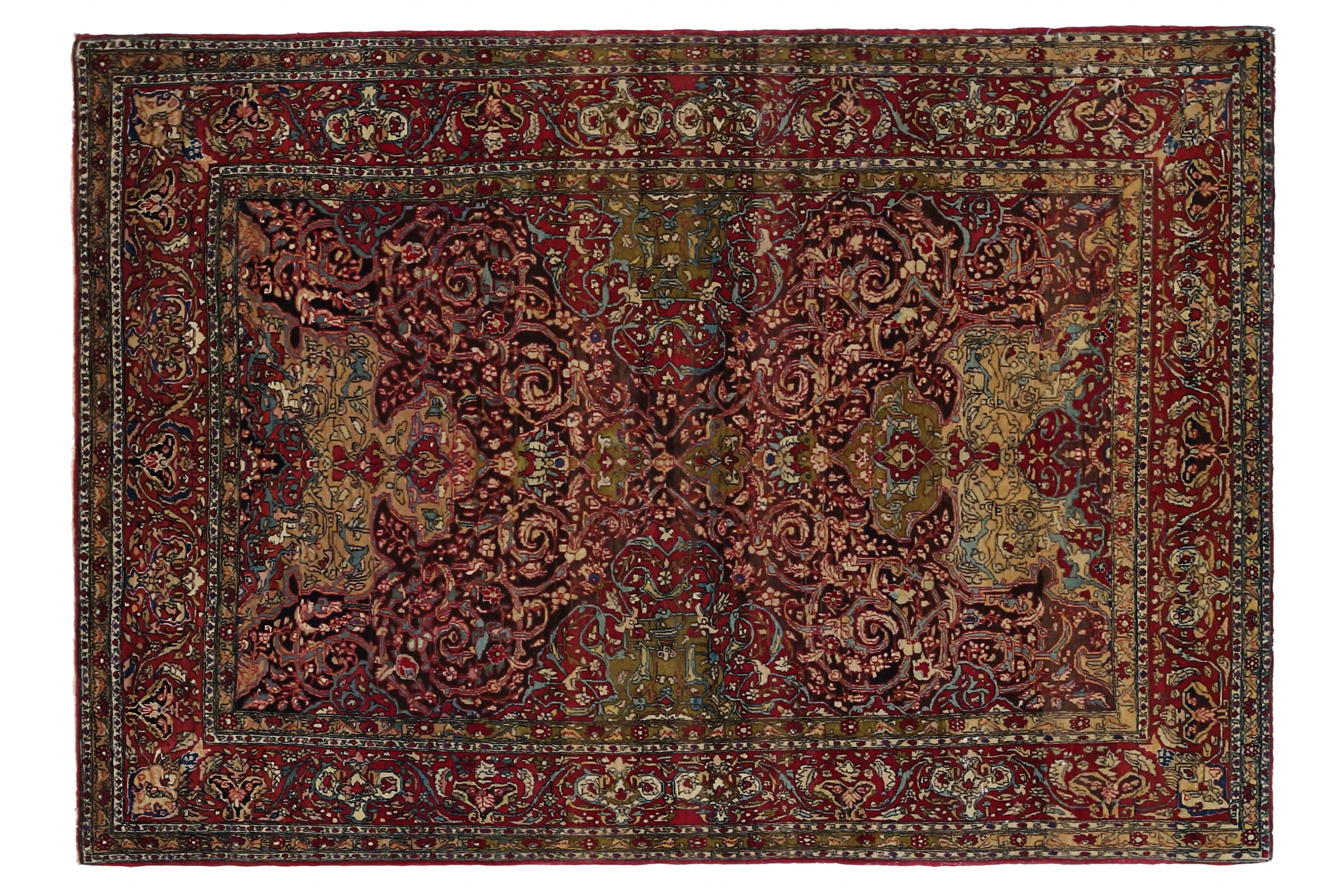 Antique Persian Isfahan Traditional Rug 13028