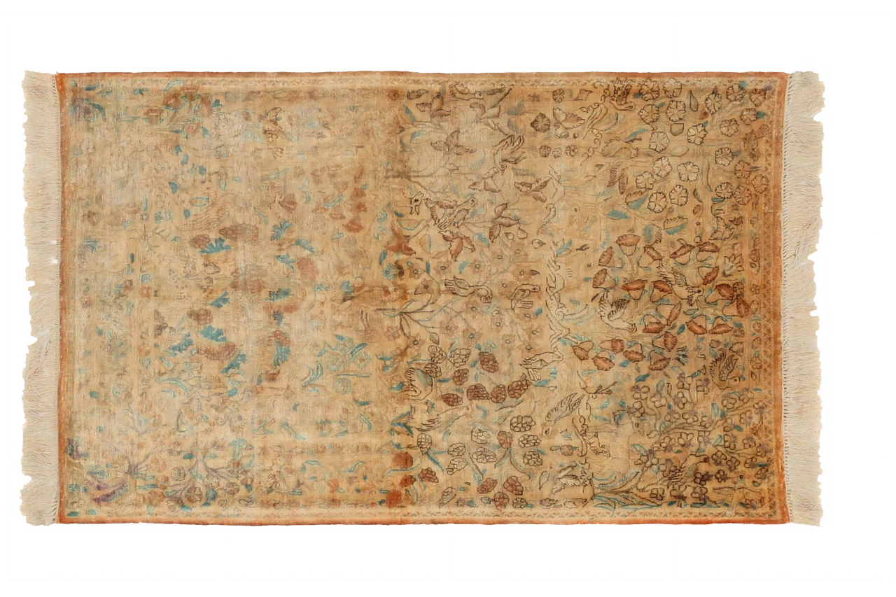 Antique Persian Qum Transitional Rug 15102