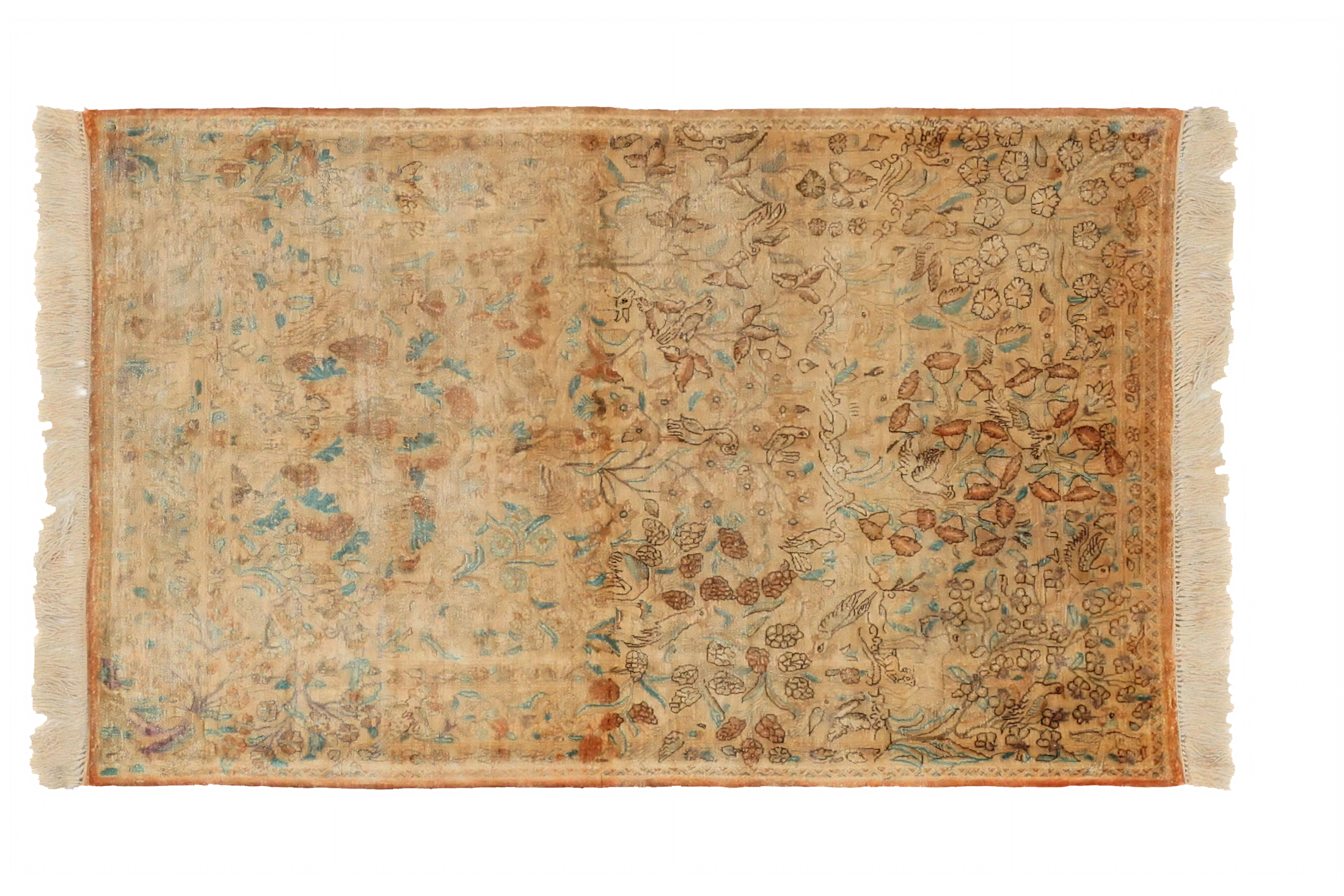 Antique Persian Qum Transitional Rug 15102