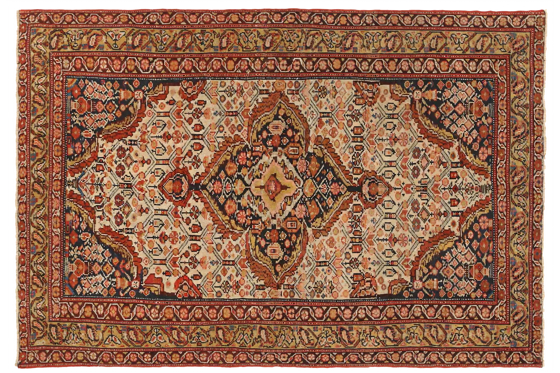Antique Persian Malayer Traditional Rug 15515