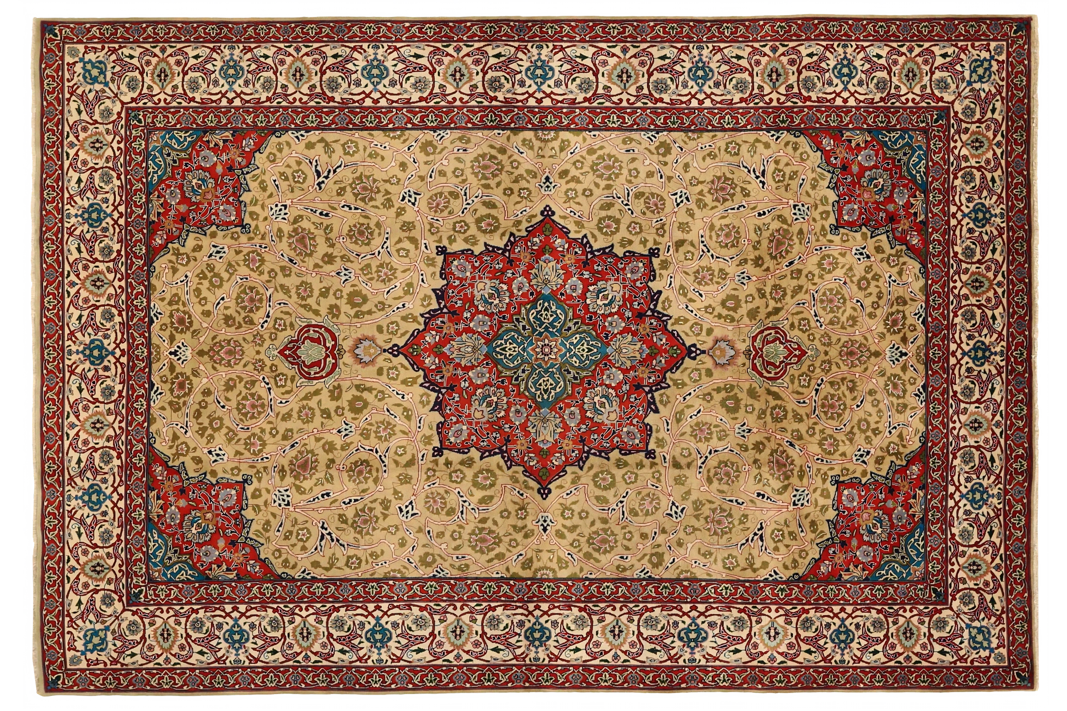 Antique Persian Tabriz Traditional Rug 15517