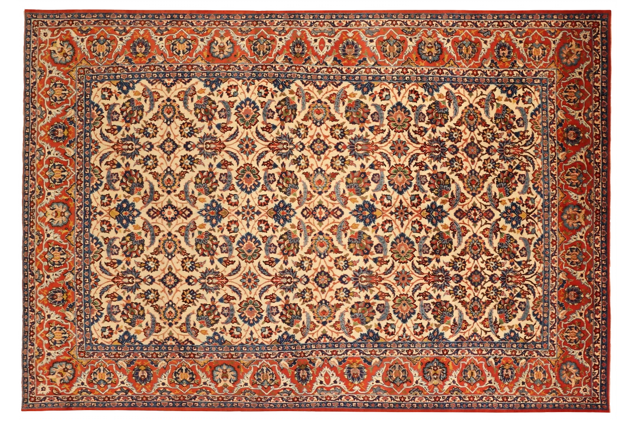Antique Persian Isfahan Traditional Rug 15798