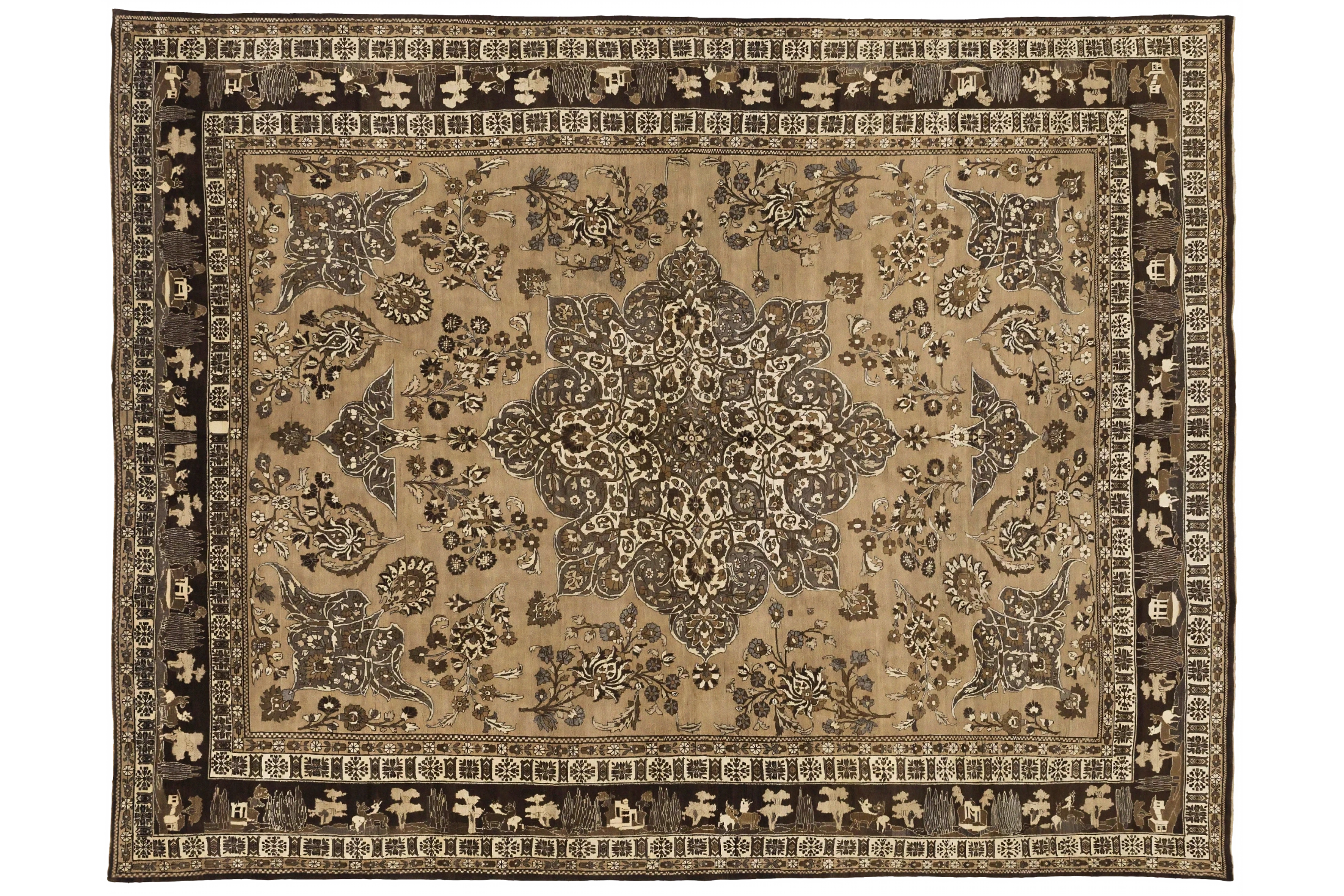 Antique Persian Semnan Traditional Rug 16201