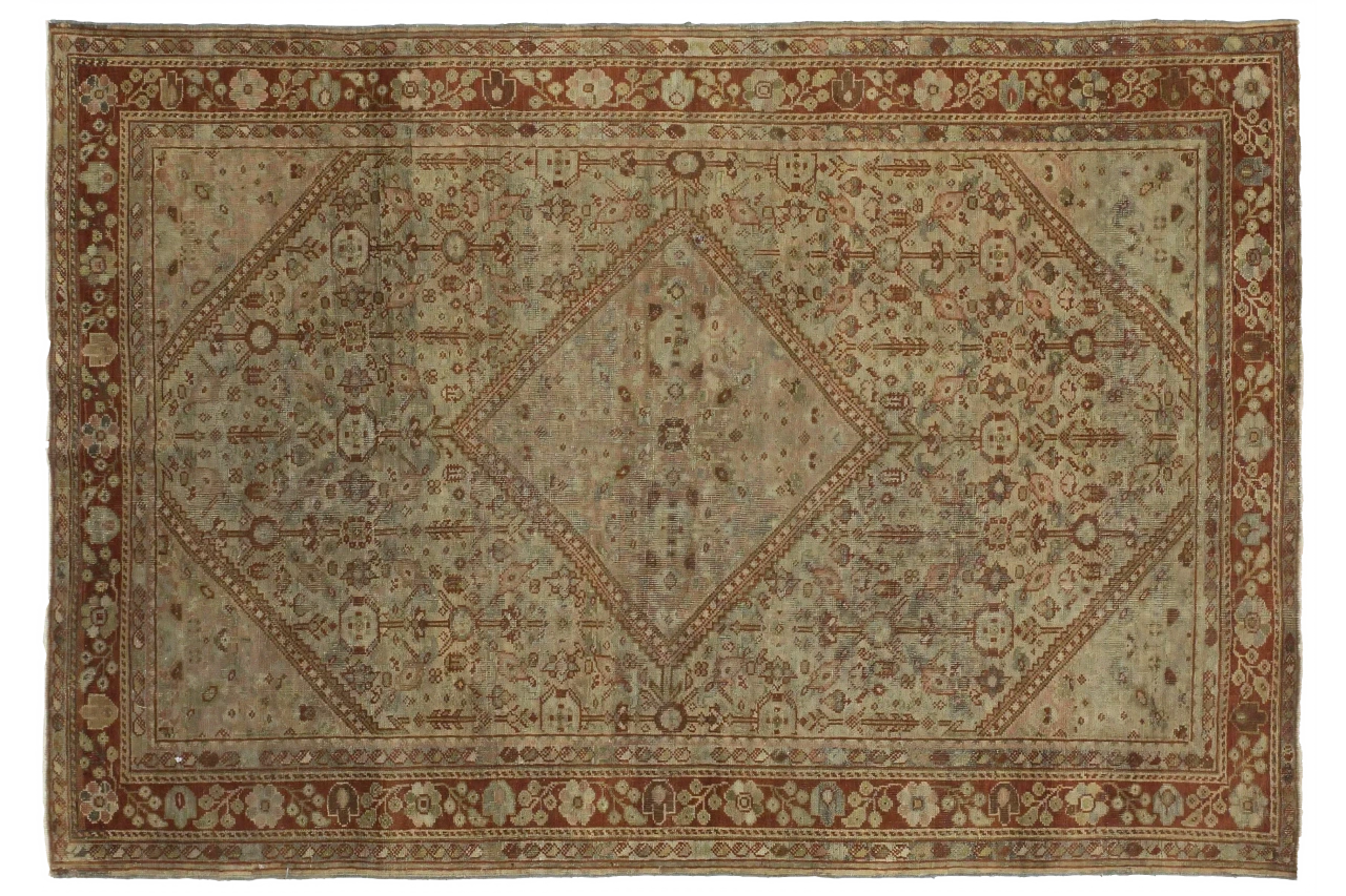 Antique Persian Meshkabad Transitional Rug 51928