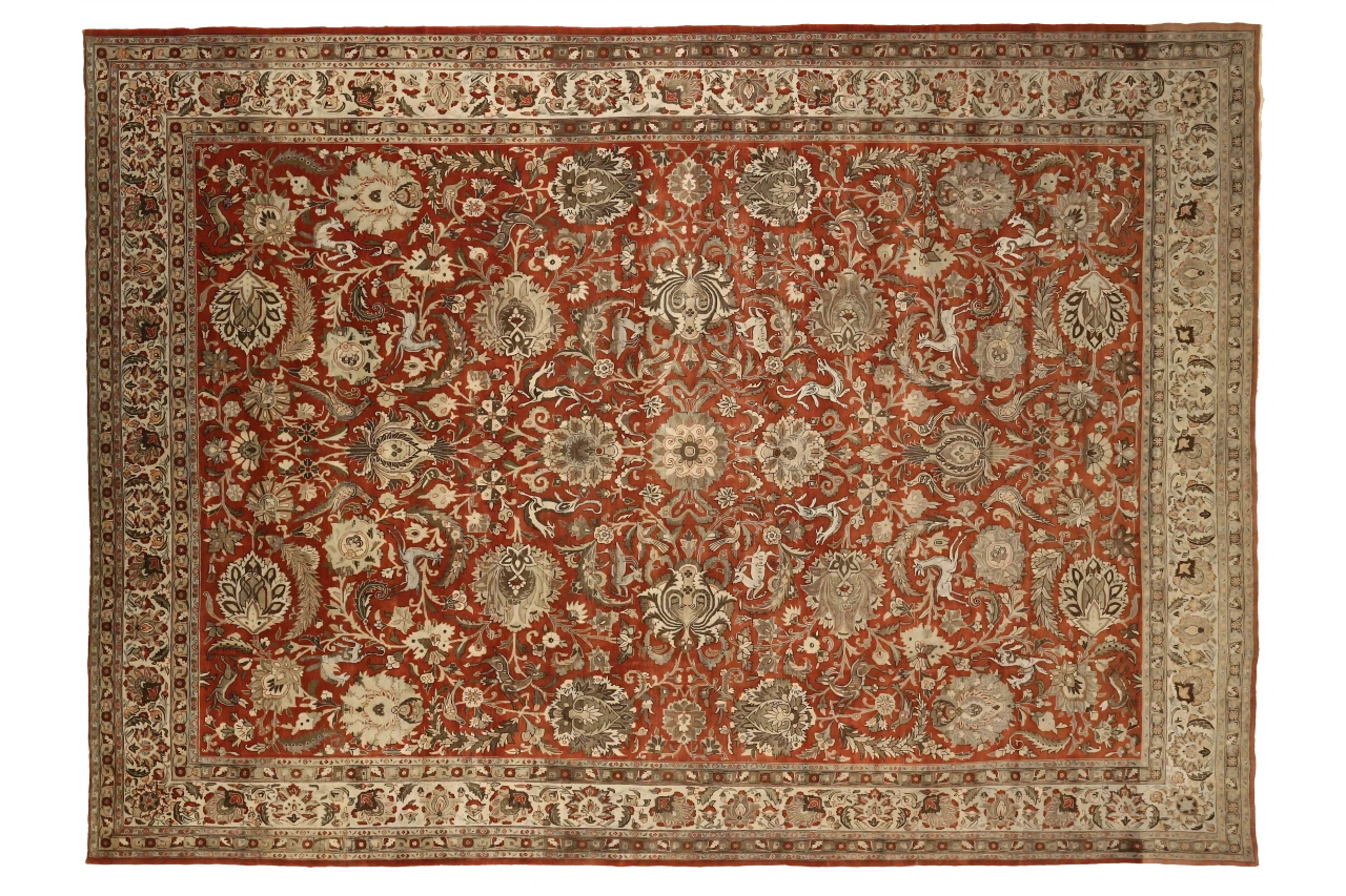 Antique Persian Qum Traditional Rug 52039