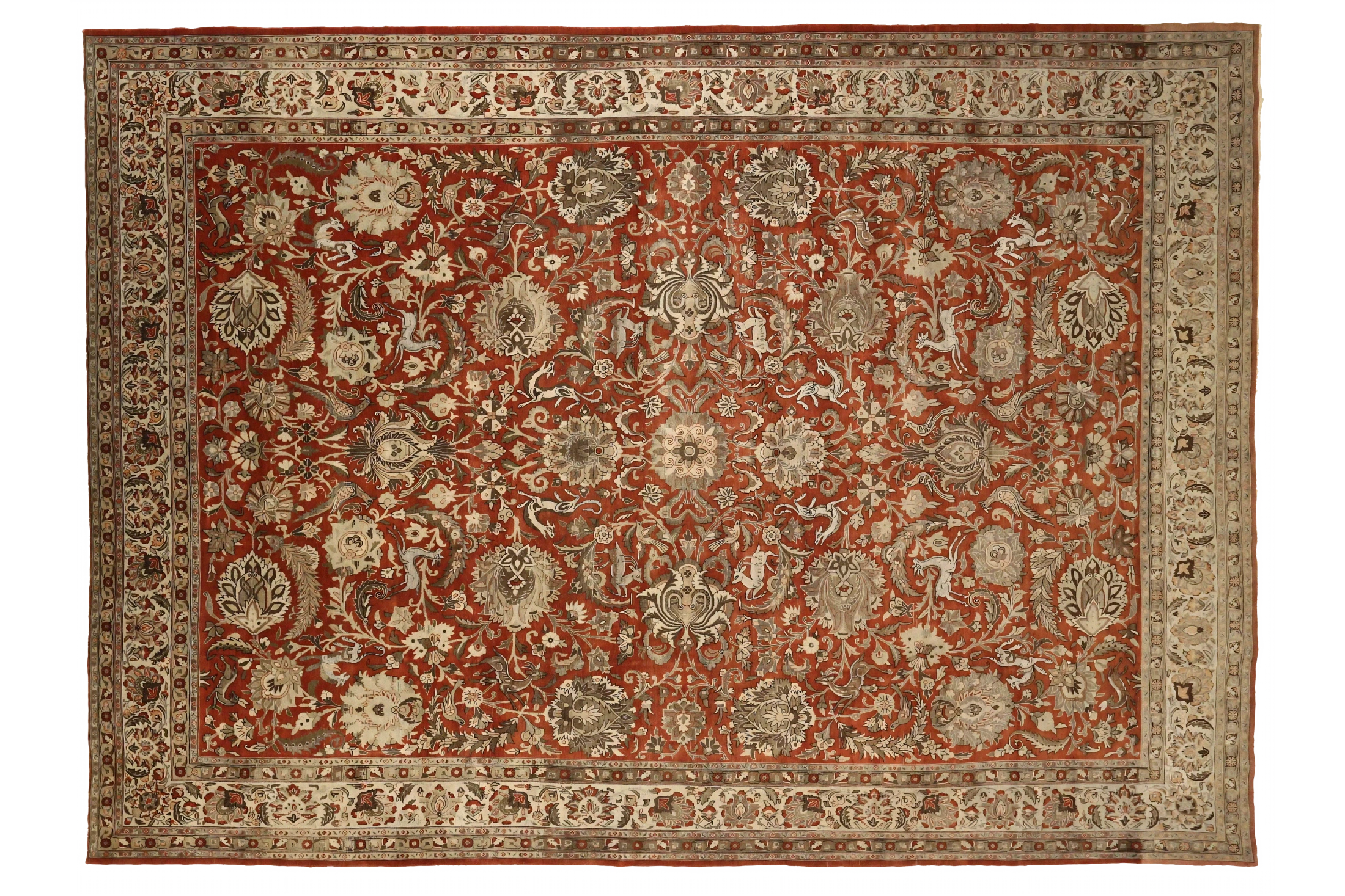 Antique Persian Qum Traditional Rug 52039