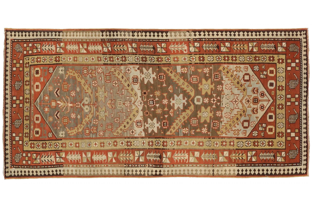 Antique Persian Ghafghaz Transitional Rug 52098