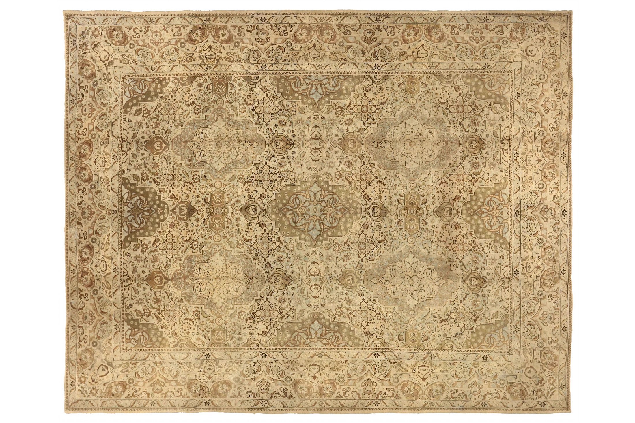 Antique Persian Mashad Transitional Rug 52169