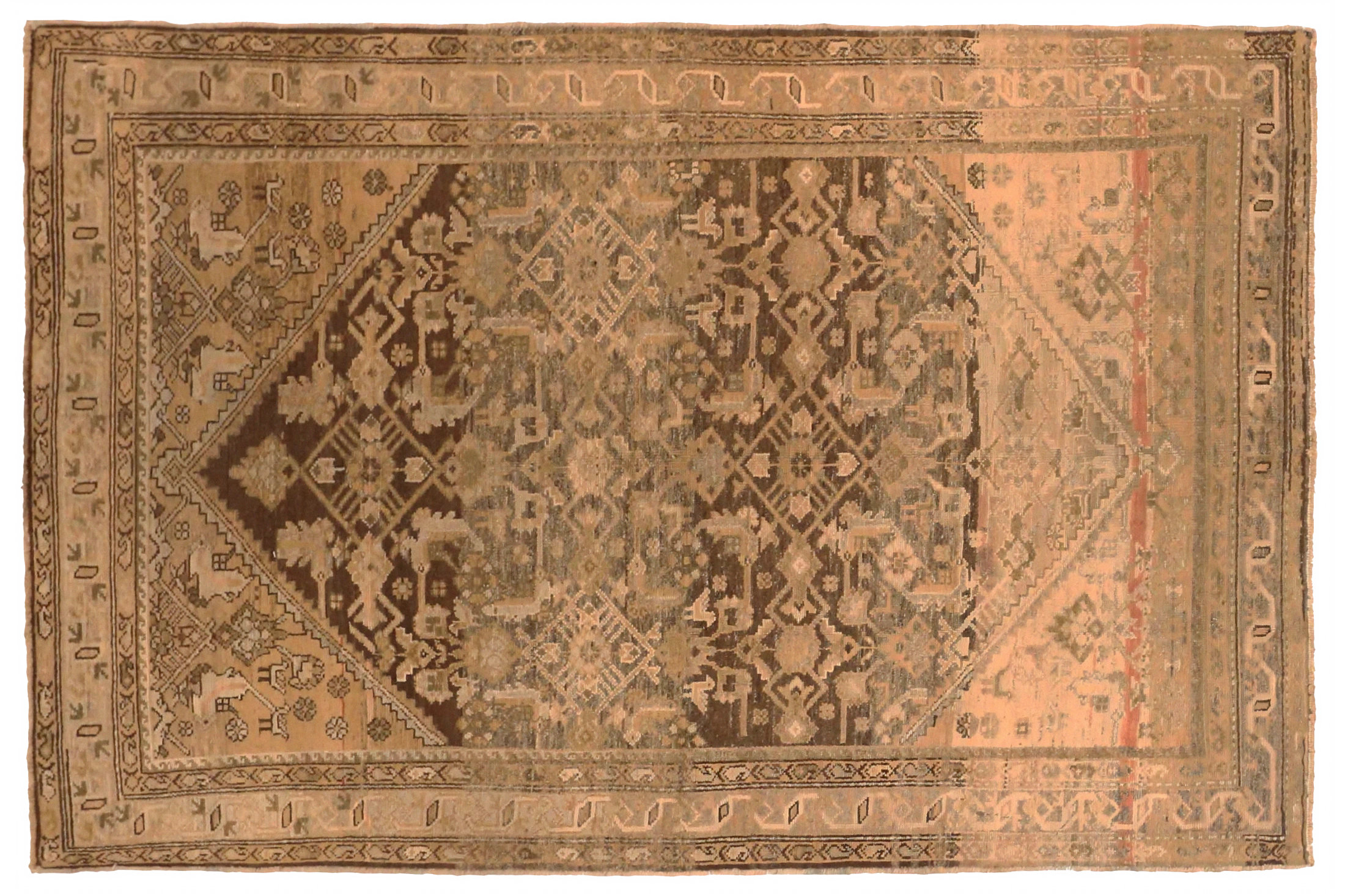 Antique Persian Malayer Transitional Rug 68079