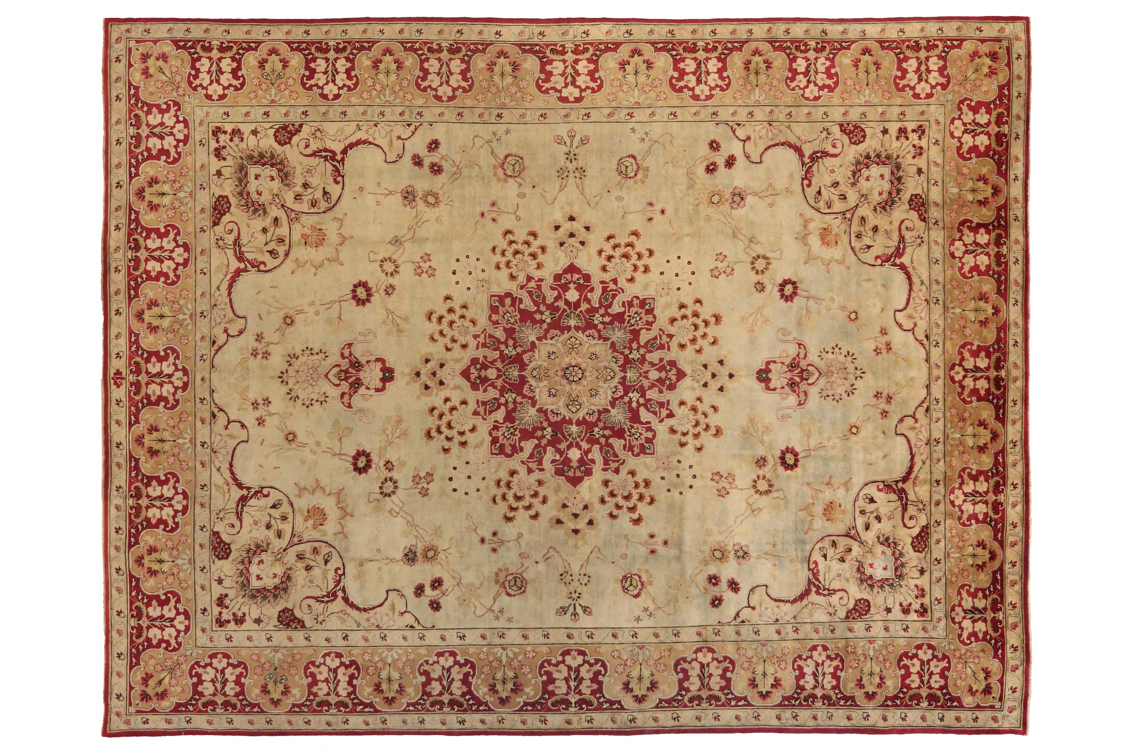 Antique Persian Mashad Transitional Rug 68318