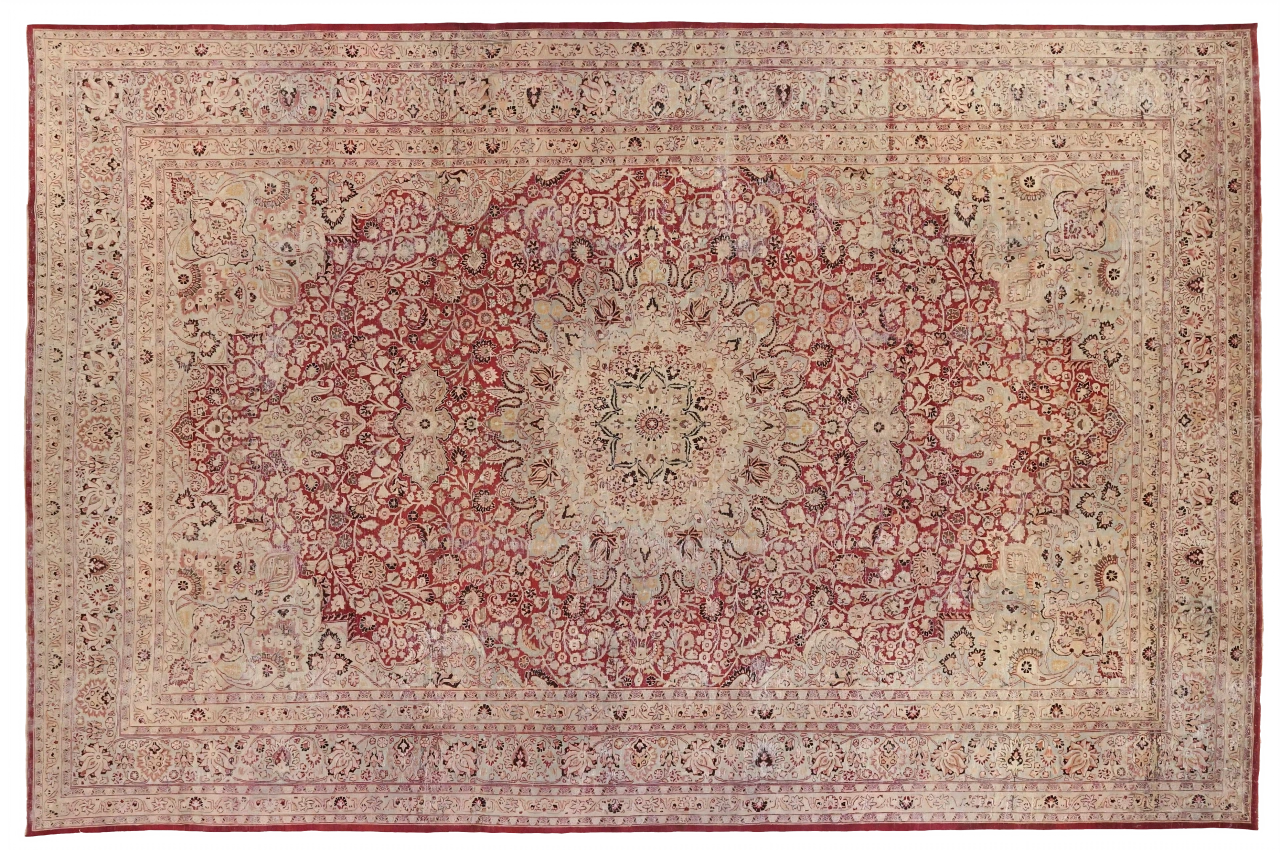 Antique Persian Mashad Transitional Rug 68895