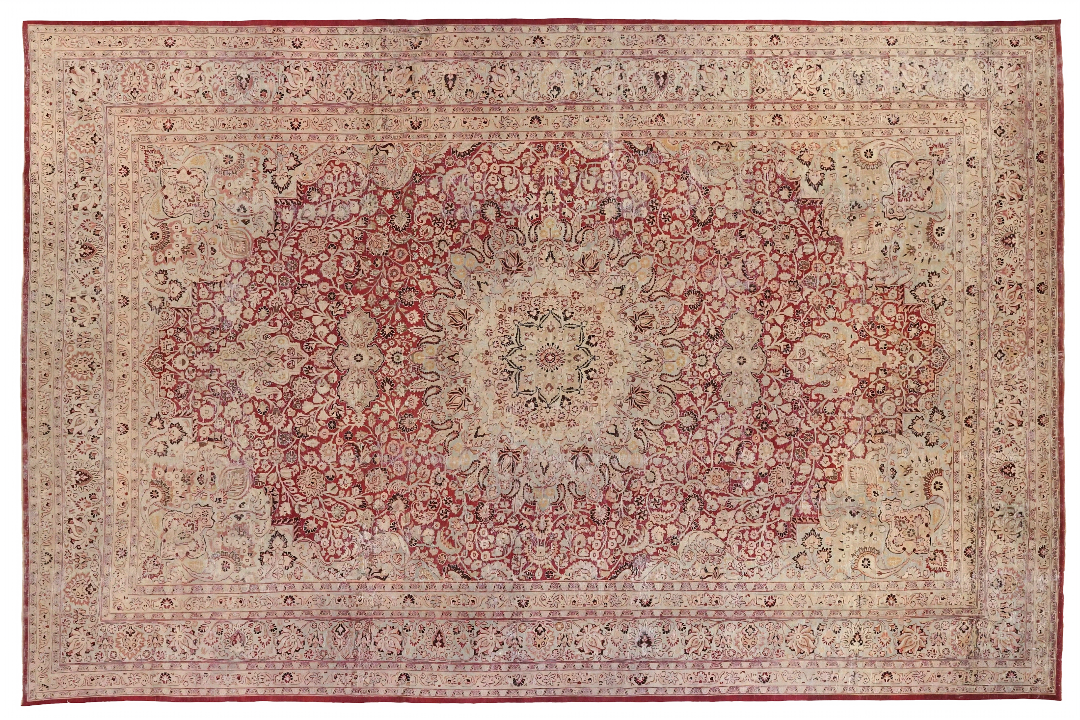 Antique Persian Mashad Transitional Rug 68895