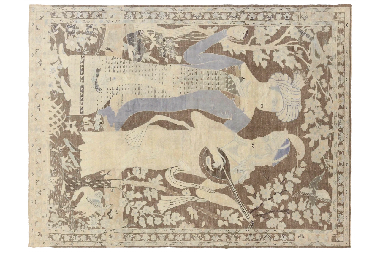Antique Persian Hamadan Transitional Rug 68896