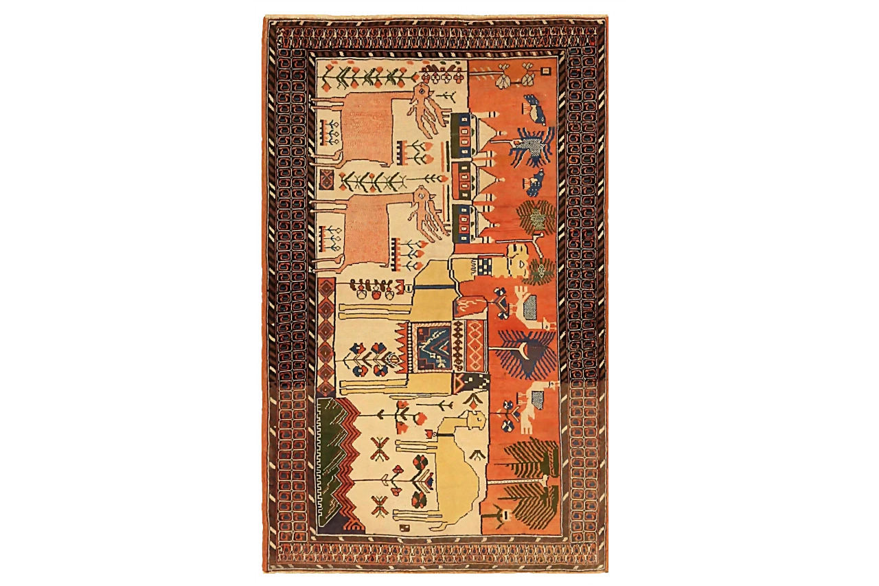 Antique Persian Mashad Transitional Rug 69065