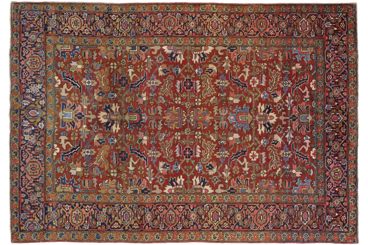 Antique Persian Heriz Traditional Rug 69512