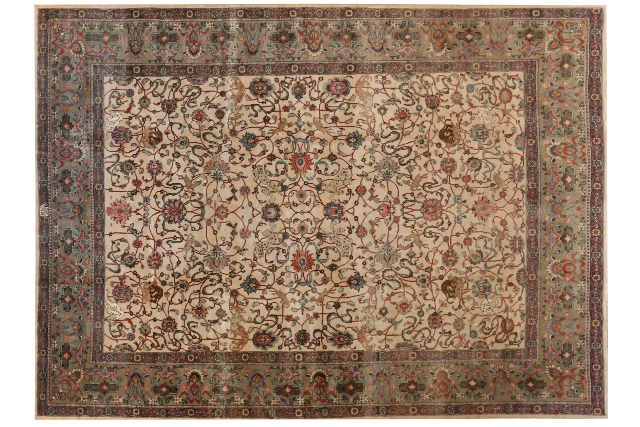Antique Persian Tabriz Traditional Rug 69911