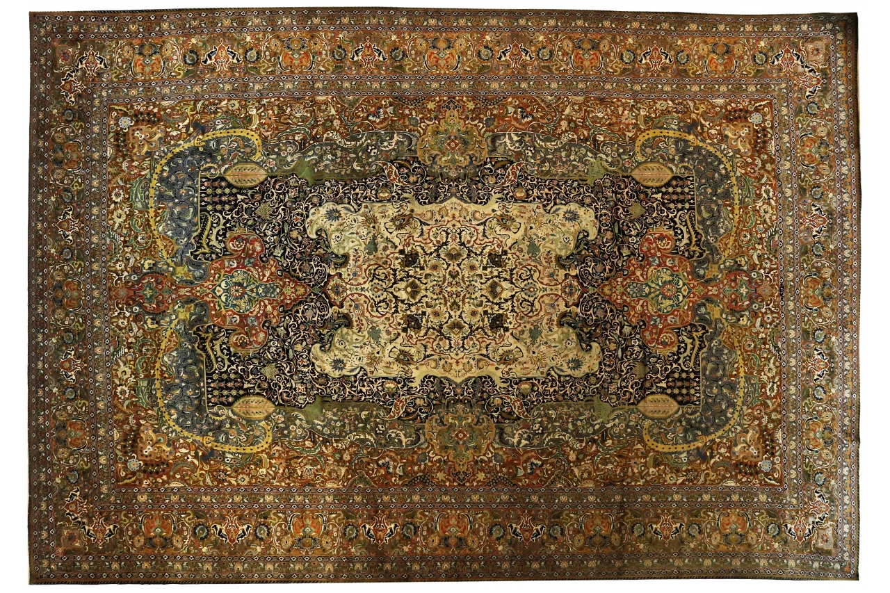 Antique Persian Tabriz Transitional Rug 69913