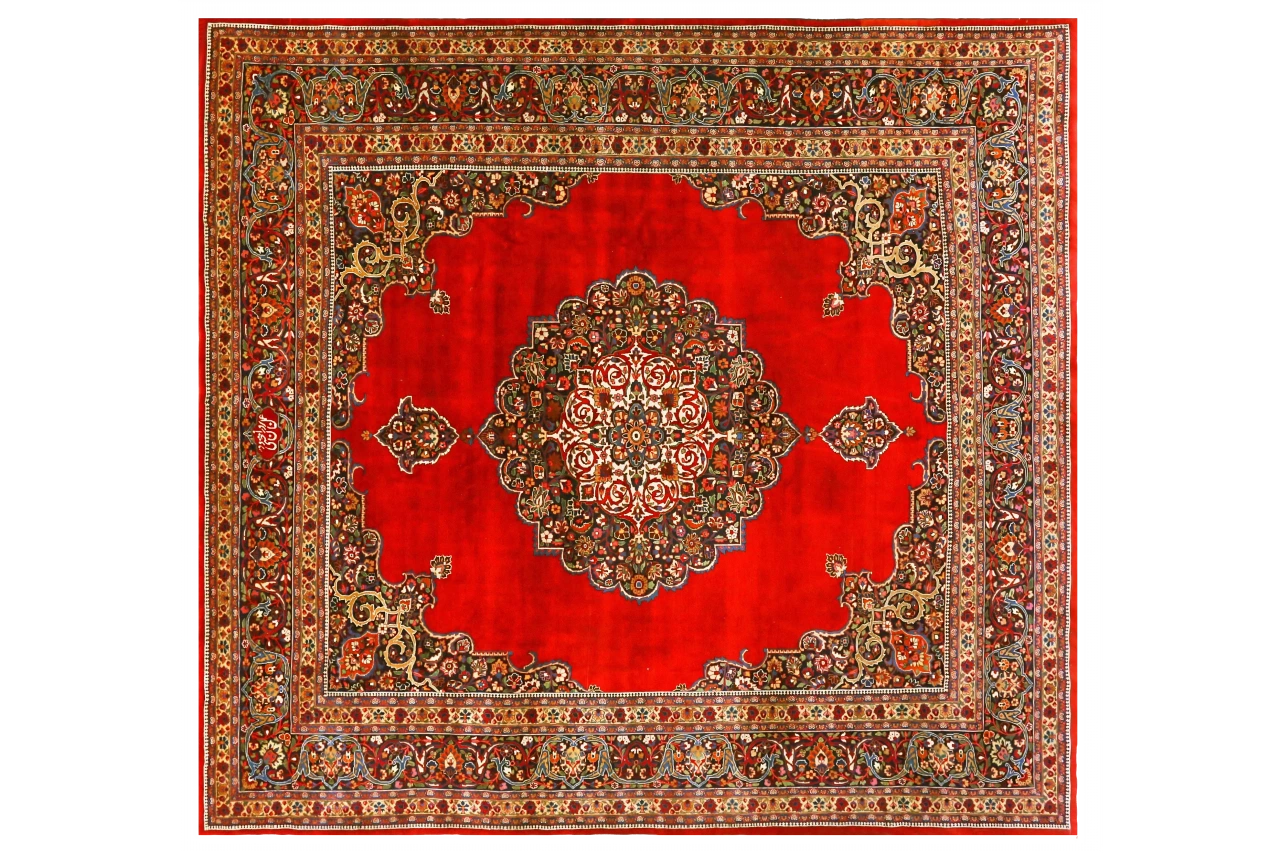 Antique Persian Mashad Traditional Rug 70444
