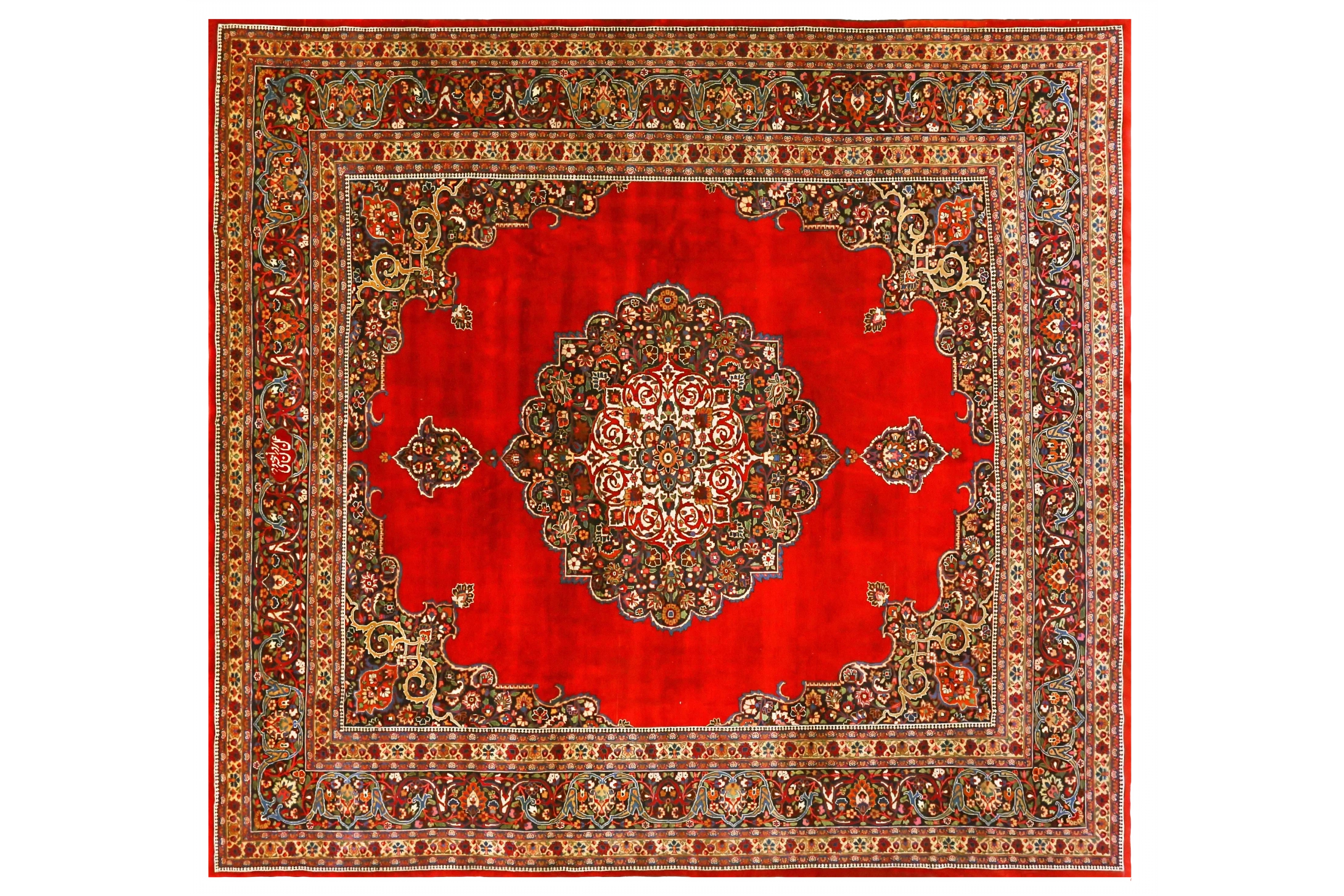 Antique Persian Mashad Traditional Rug 70444