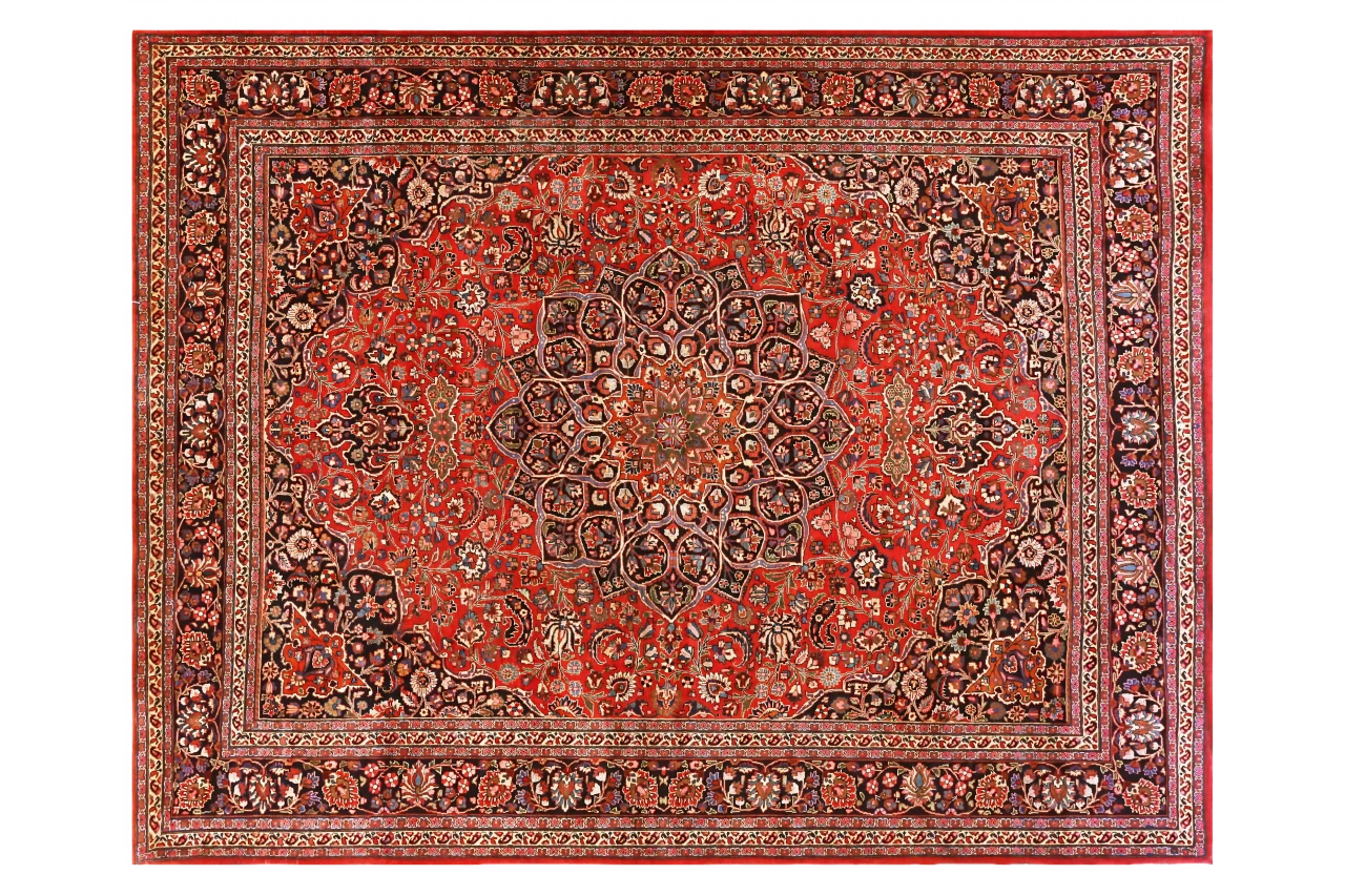 Antique Persian Mashad Traditional Rug 70447