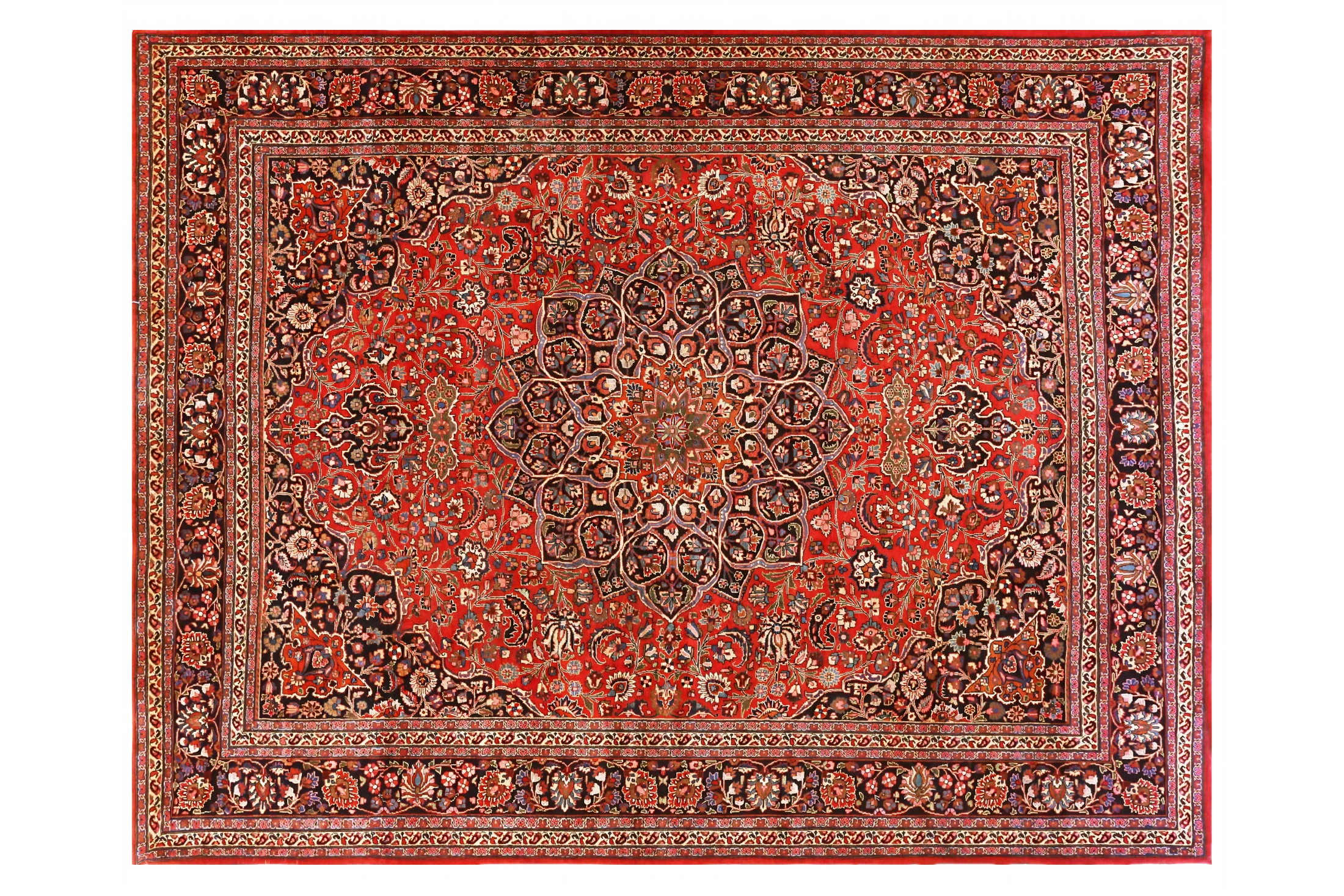 Antique Persian Mashad Traditional Rug 70447