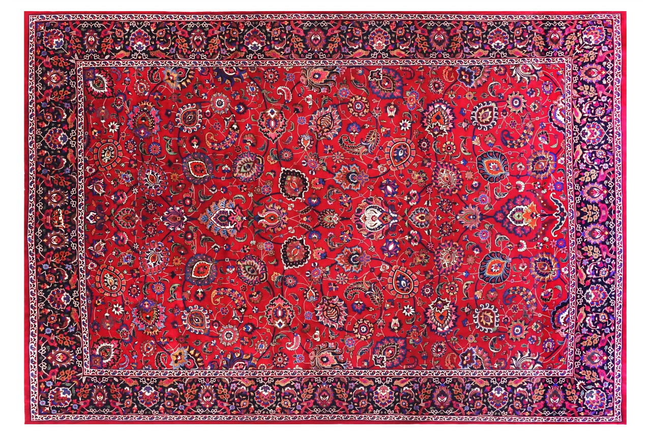 Antique Persian Mashad Traditional Rug 70606