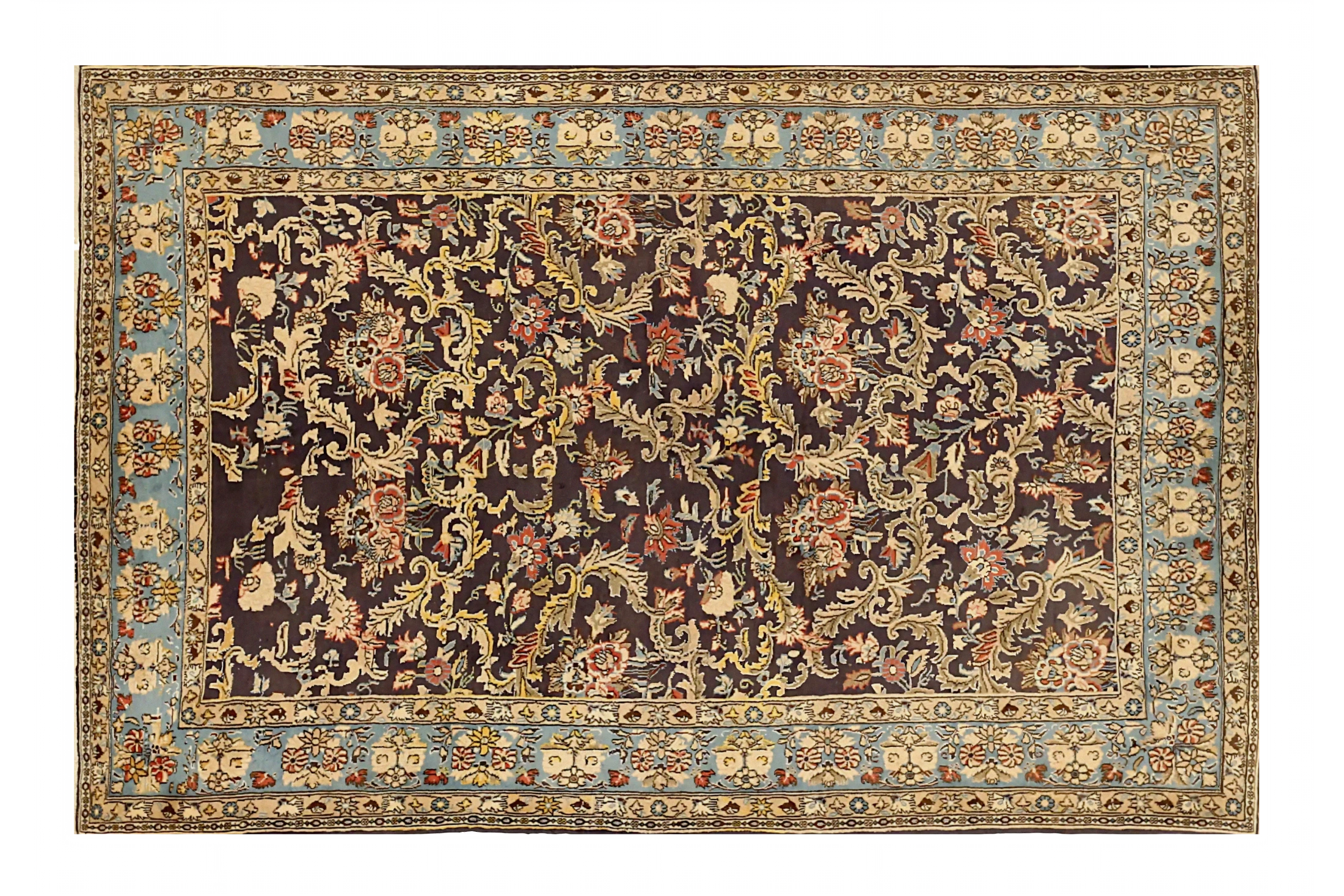 Antique Persian Qum Transitional Rug 71342