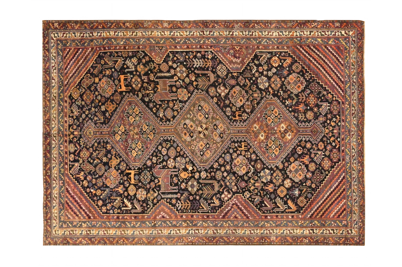 Antique Persian Shiraz Traditional Rug 71551