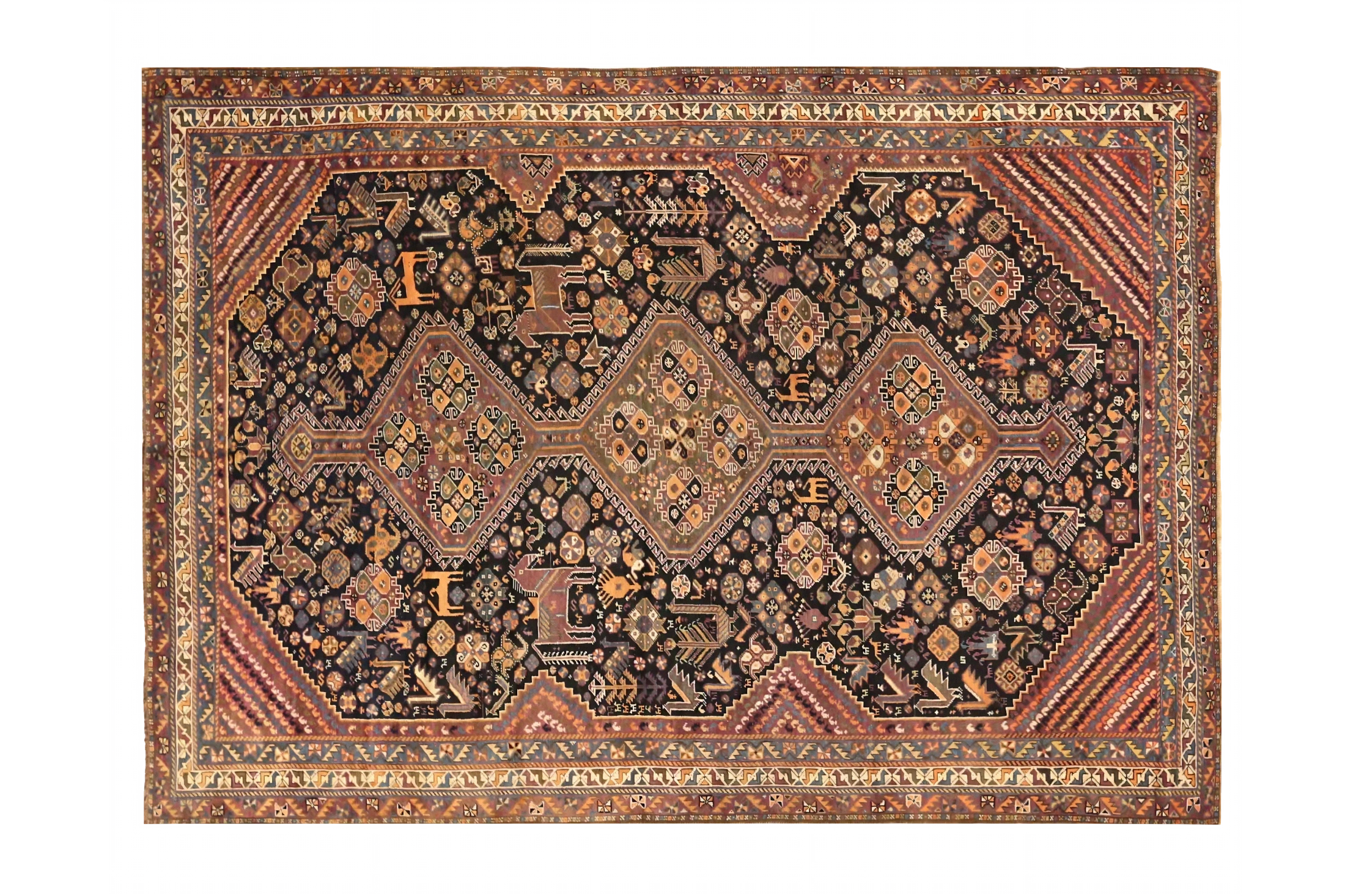 Antique Persian Shiraz Traditional Rug 71551