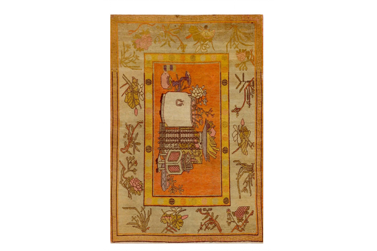 Antique Russia Khotan Transitional Rug 71812