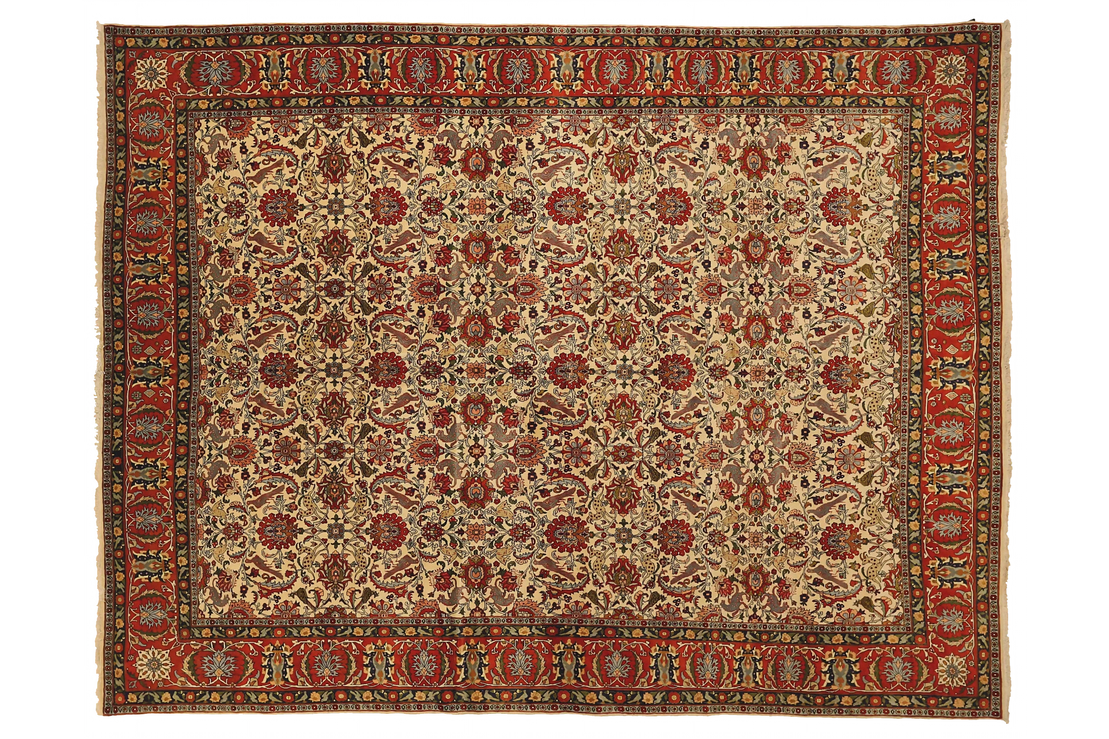 Antique Persian Varamin Traditional Rug 71982