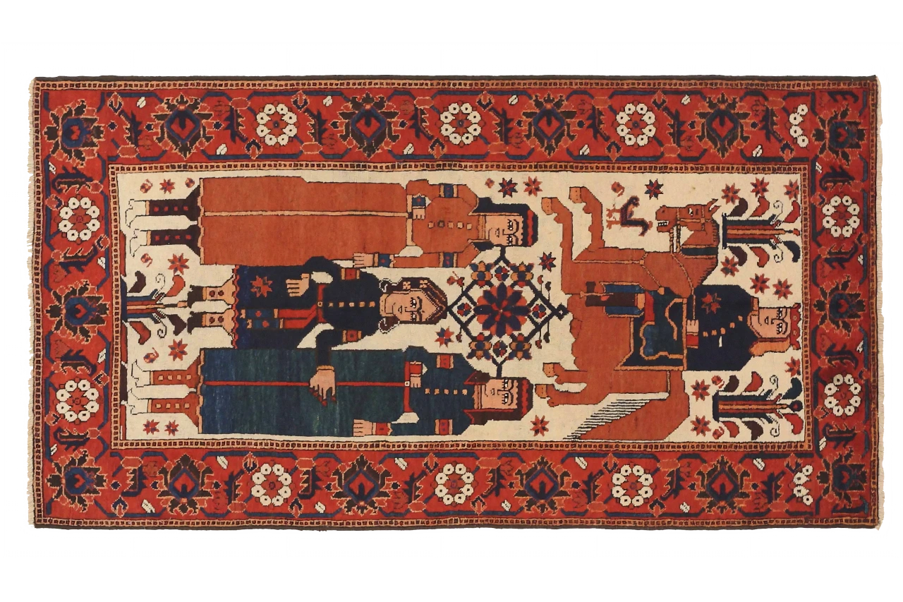 Antique Persian Mashad Traditional Rug 71983