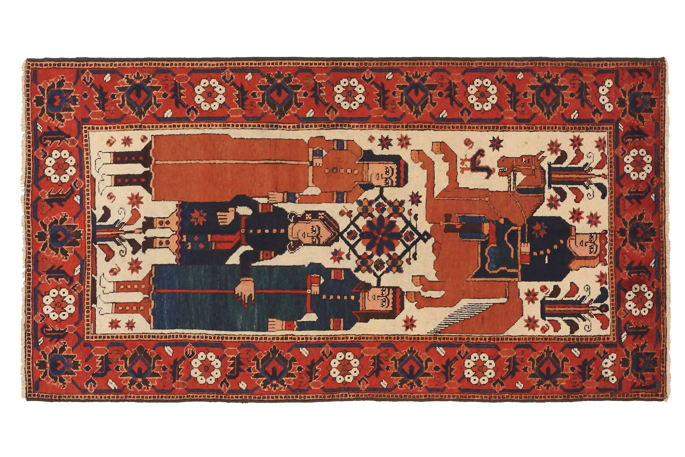 Antique Persian Mashad Traditional Rug 71983