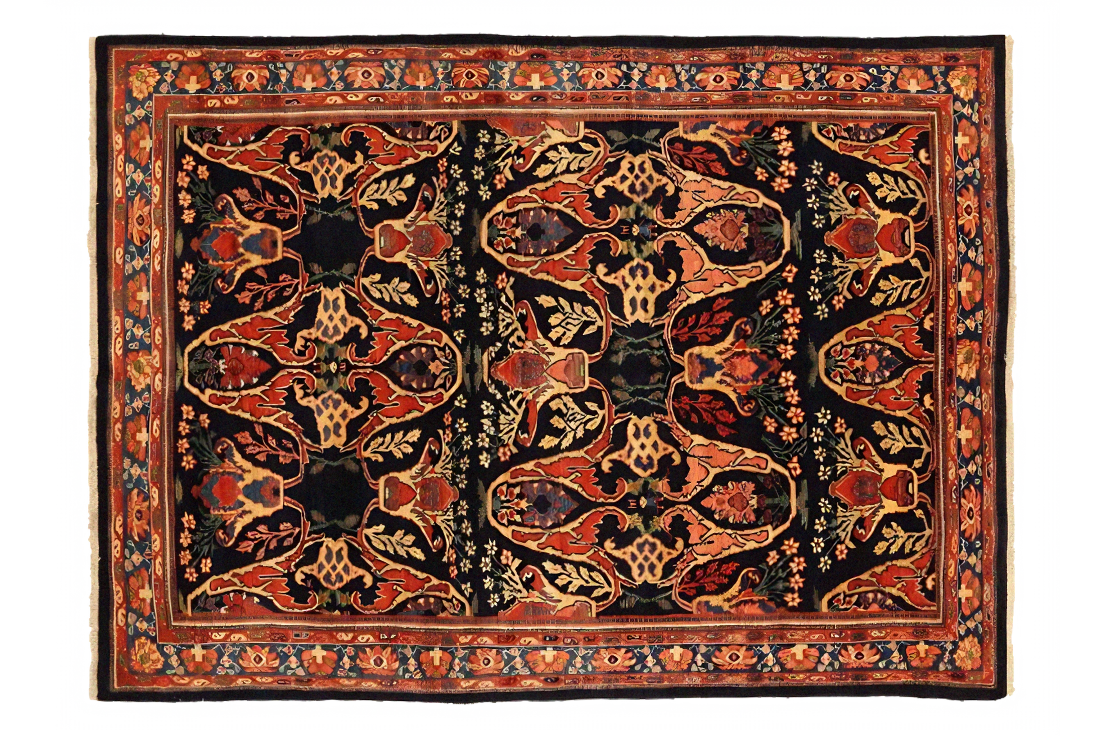 Antique Persian Mahal Traditional Rug 72038
