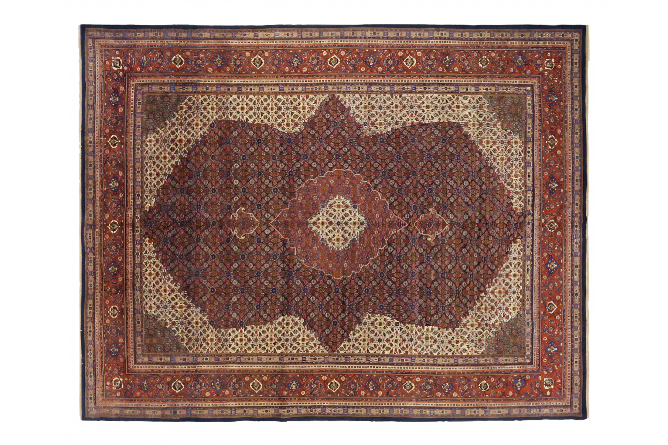 Antique Persian Sarouk Traditional Rug 72039