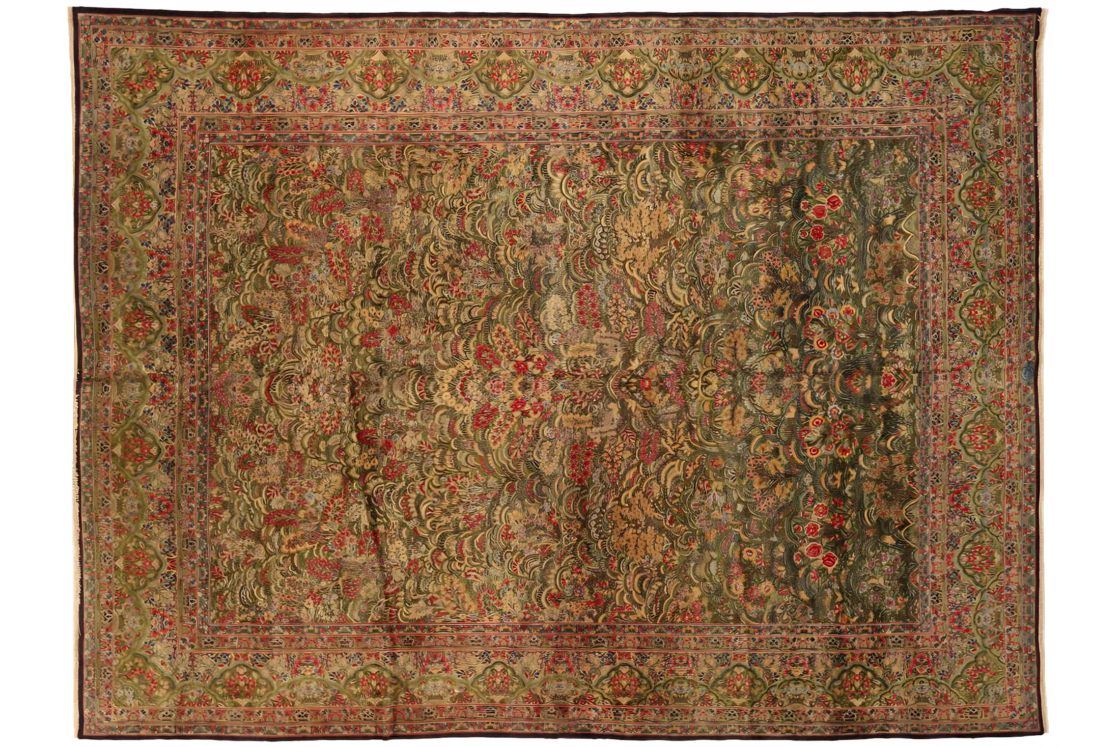 Antique Persian Kerman Traditional Rug 72093