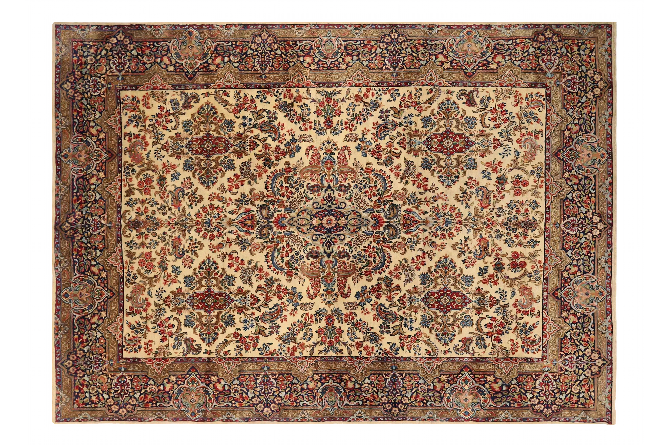 Antique Persian Kerman Traditional Rug 72235
