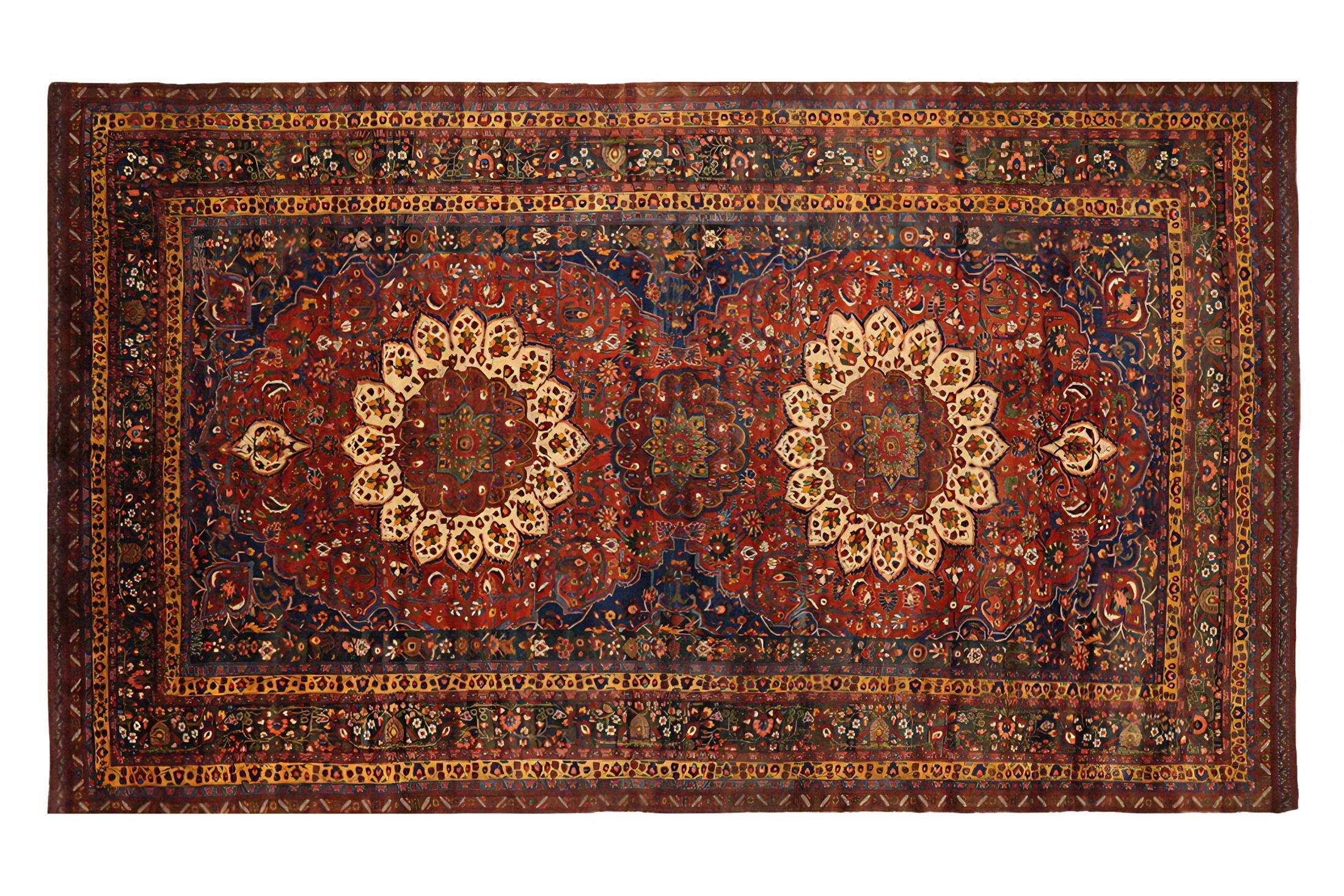 Antique Persian Traditional Rug 72315