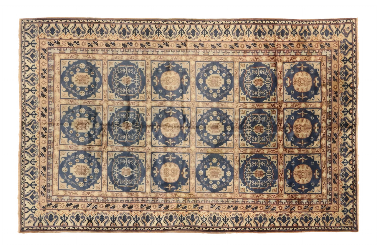 Antique Uzbekistan Khotan Transitional Rug 72520